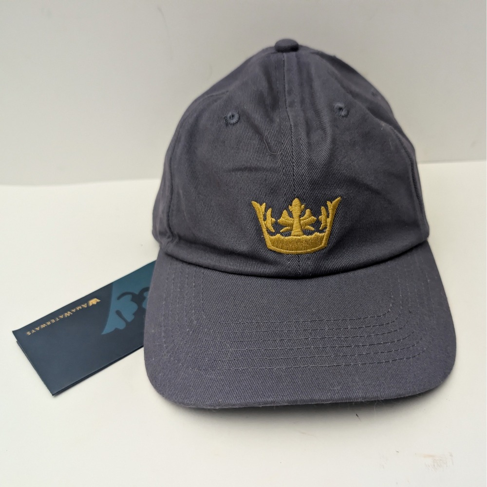 AmaWaterways River Cruise Baseball Cap Gray Gold Crown Logo Adjustable Hat NEW